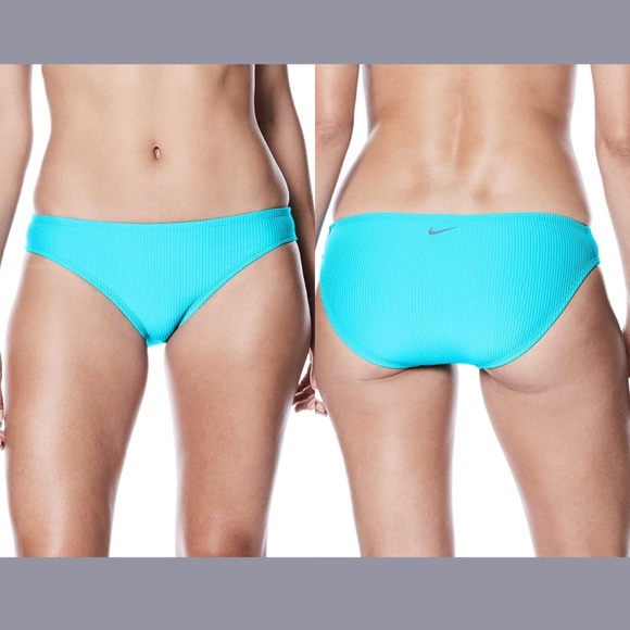 NEW Nike [ Small ] Solid Brief Ribbed Bikini Bottoms in‎ Blue - Picture 1 of 12